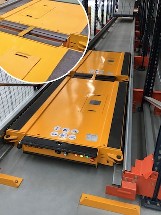 Les navettes semi-automatiques incluent la fonction de secours, qui permet de récupérer la navette Pallet Shuttle en cas d'incident